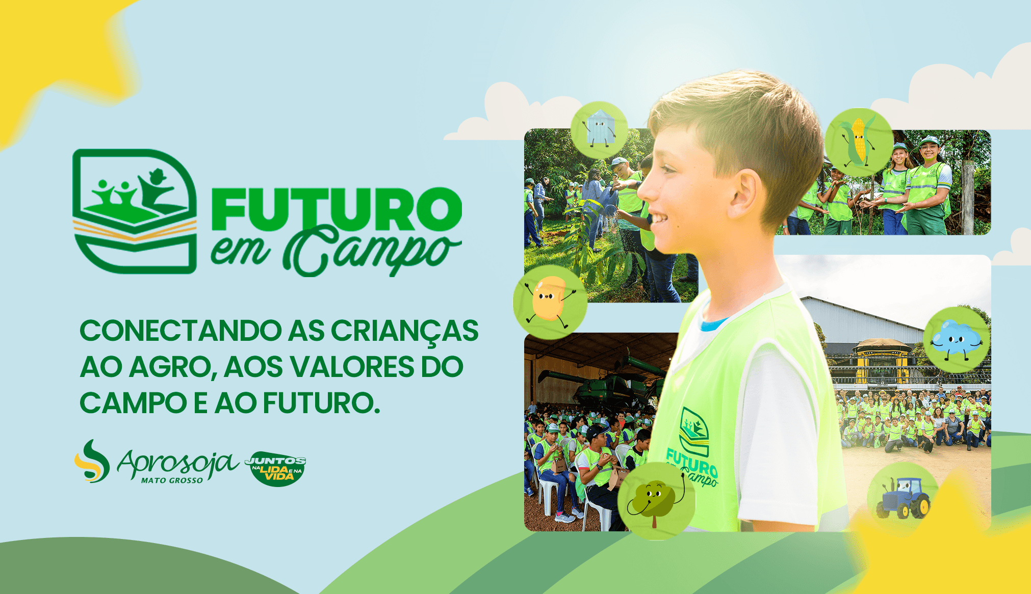 Crianças conectando com o campo e a agricultura no programa Futuro em Campo
